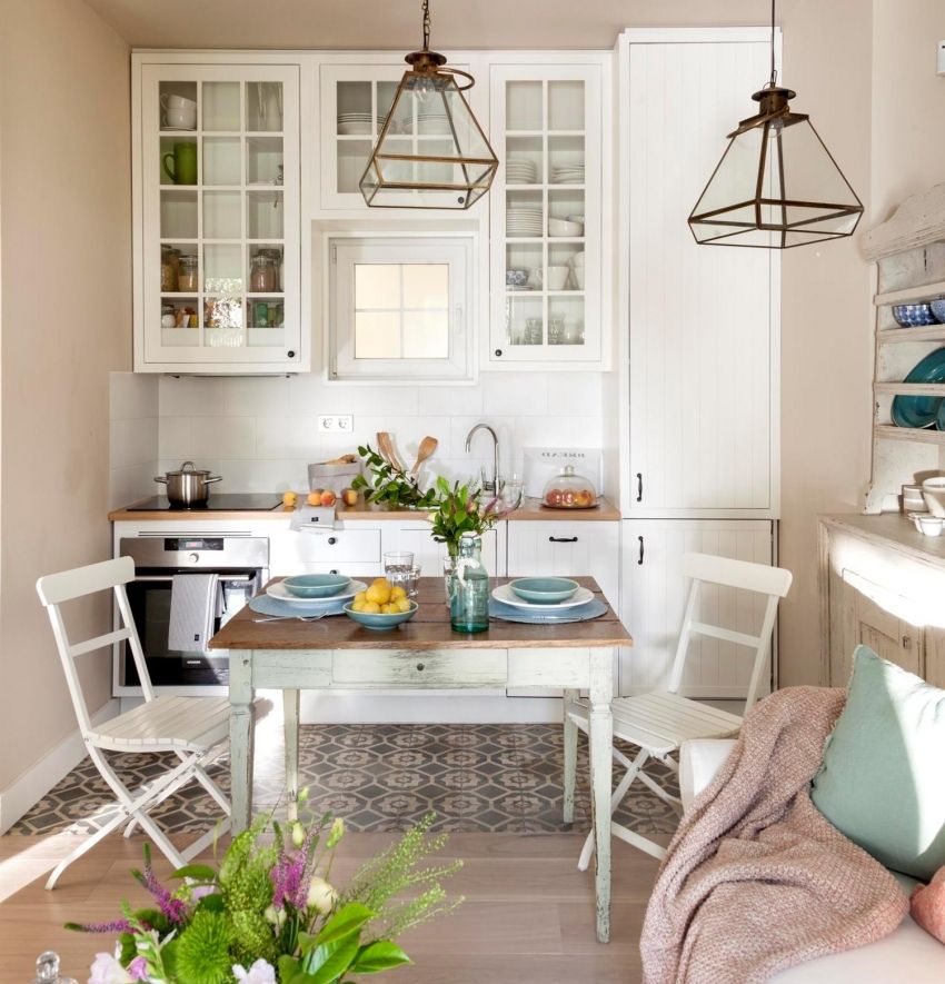 Lille køkken design 6 kvm: billeder af de smukkeste interiører