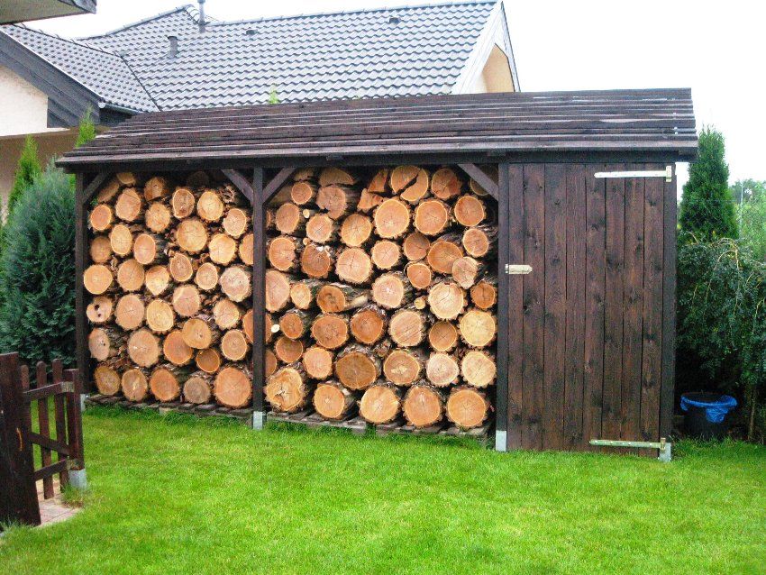 Gør-det-selv træskærm: optimal konstruktion til opbevaring af træstammer