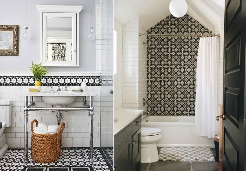 Keramiske fliser på badeværelset: design af moderne finish