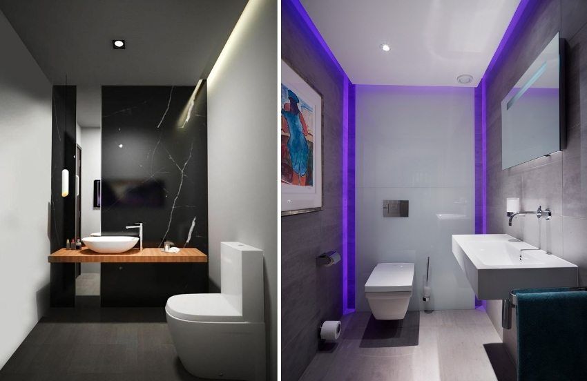 Belysning på badeværelset, billeder af forskellige muligheder