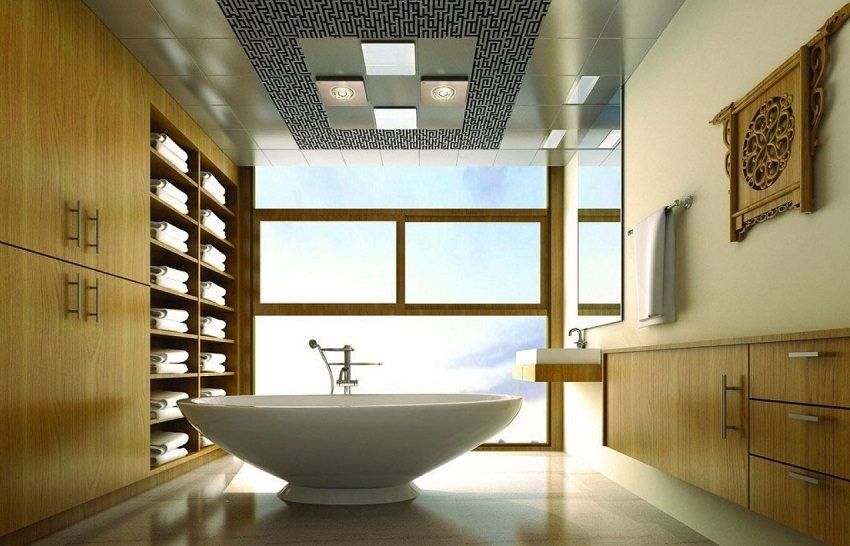 Loftet i badeværelset: hvordan man vælger materialet til dets design