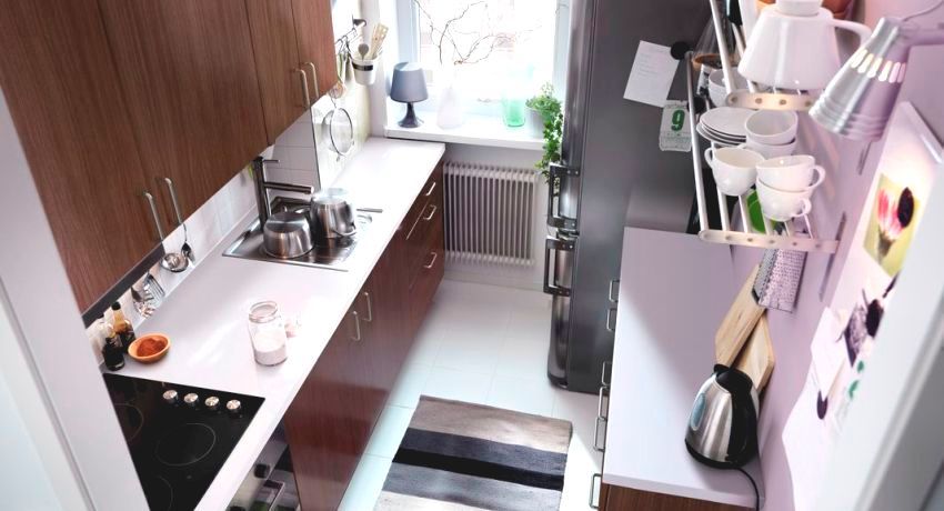 Køkken renovering i Khrusjtjov: hvordan man omdanner et lille rum plads